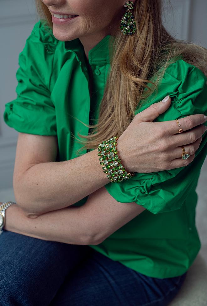 Caroline Svedbom x HiiL Studio Multi Cuff Bracelet Gold Green Combo armbånd 1