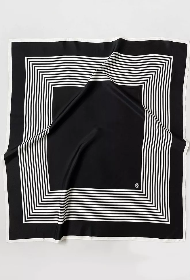 Lescarf No. 2 Black & Cream silkeskjef