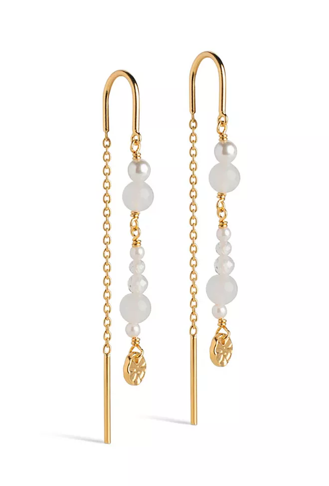 Enamel Copenhagen Sofia Earrings White And Pearls øredobber 2
