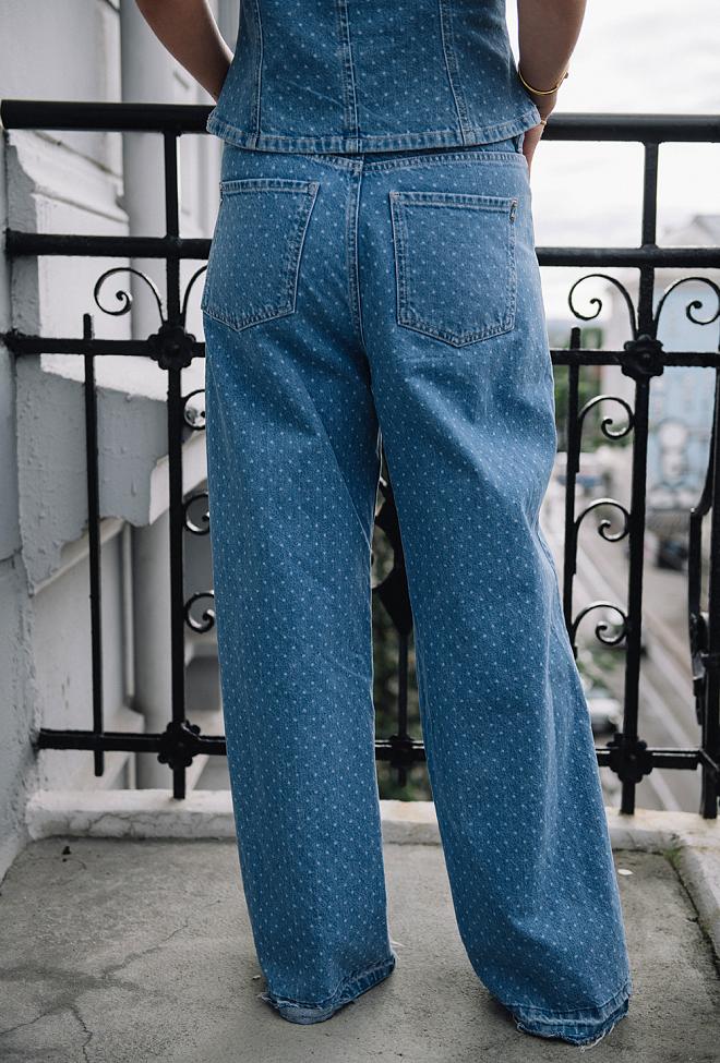 Custommade Oteca Dots Pants Dusty Blue jeans 4
