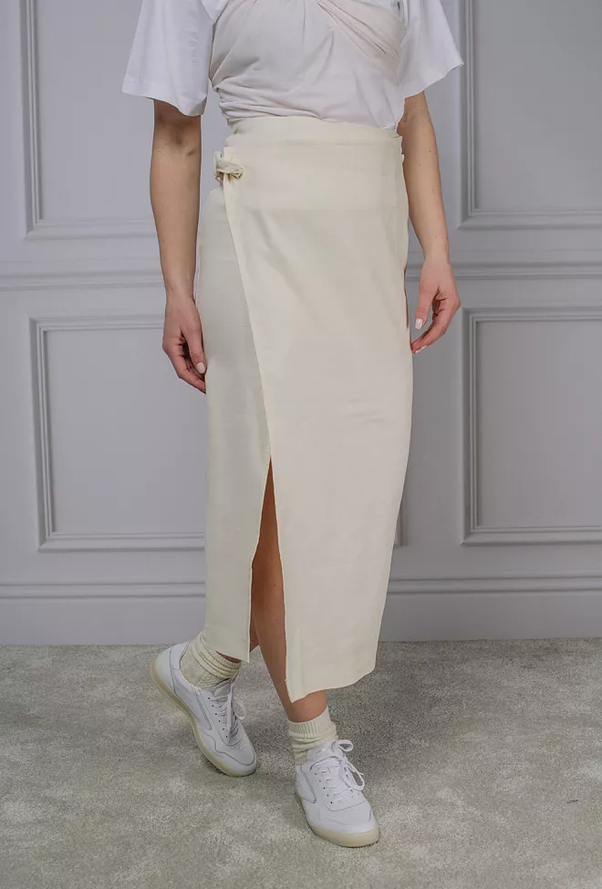 Les Coyotes de Paris Overlap Skirt Off-White skjørt