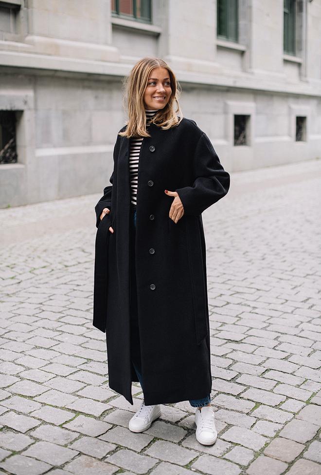 Dagmar Oversize Belted Coat Black 