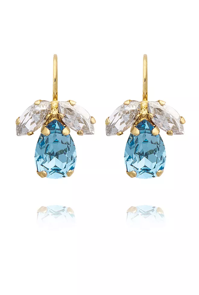 Caroline Svedbom Petite Timo Earrings Gold Aquamarine/Blueshade øredobber