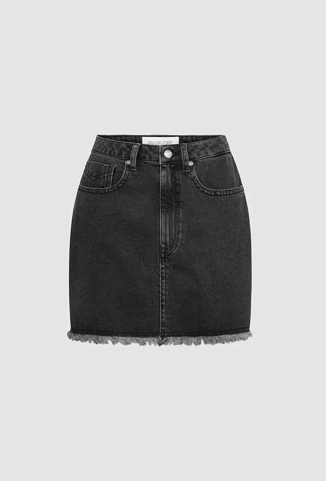 Envelope1976 Parton Skirt Washed Black denimskjørt