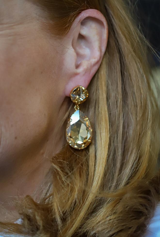 Caroline Svedbom Perfect Drop Earrings Golden Shadow