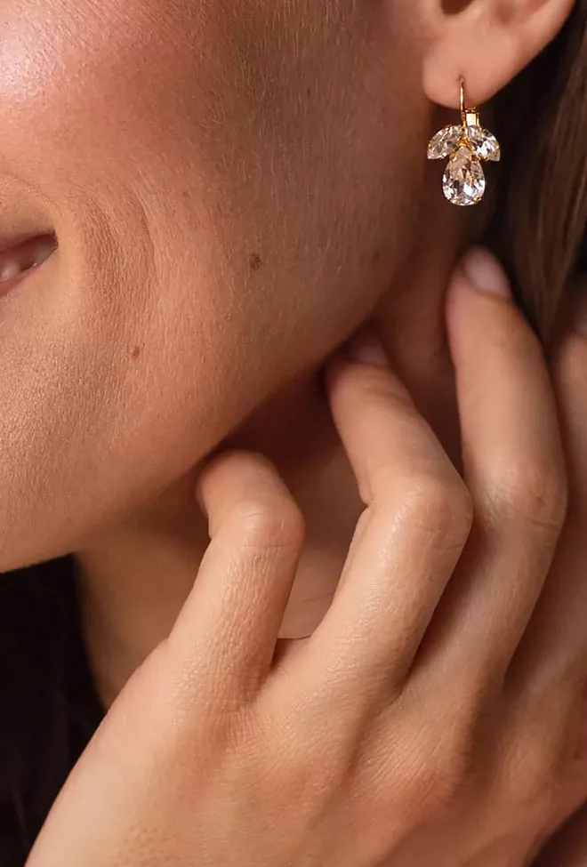 Caroline Svedbom Petite Timo Earrings Gold Crystal øredobber
