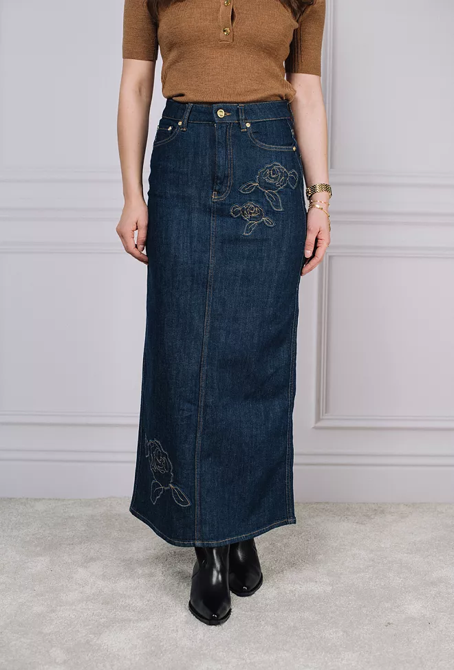 GANNI Rinse Stitch Maxi Skirt Denim denimskjørt 4