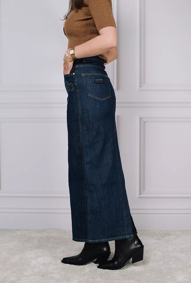 GANNI Rinse Stitch Maxi Skirt Denim denimskjørt 5