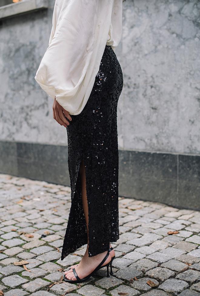byTiMo Sequins Skirt Black skjørt 3