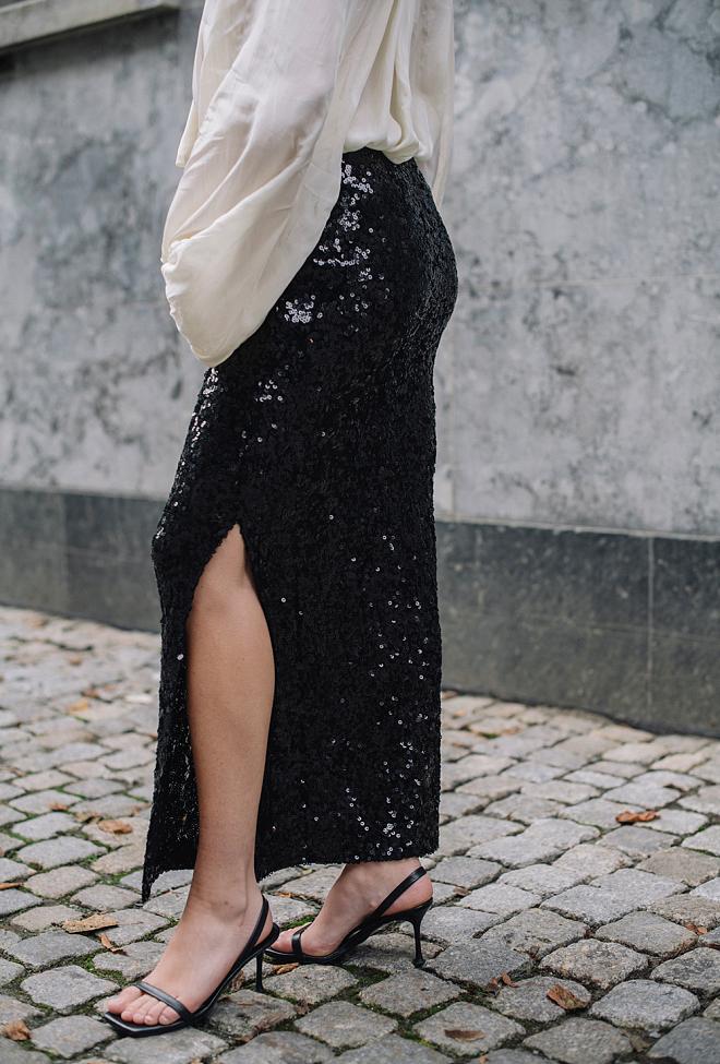 byTiMo Sequins Skirt Black skjørt 4
