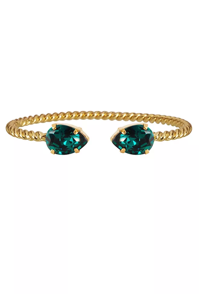 Caroline svedbom mini drop bracelet gold emerald armbånd 3