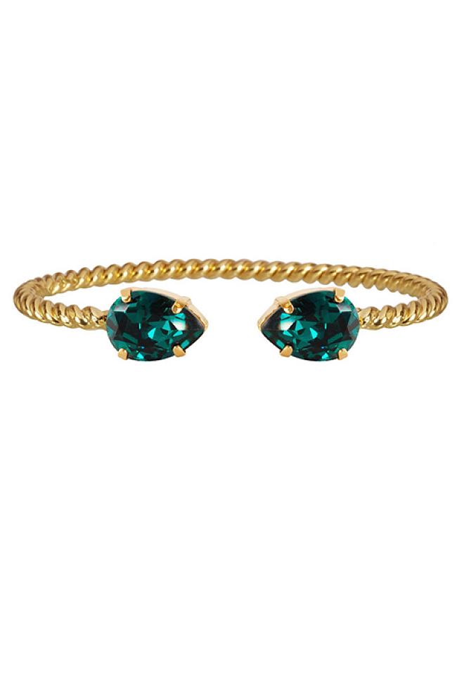 Caroline svedbom mini drop bracelet gold emerald armbånd