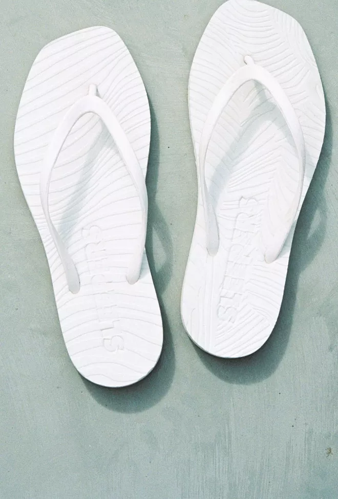 Sleepers Tapered Flip Flops White sandaler