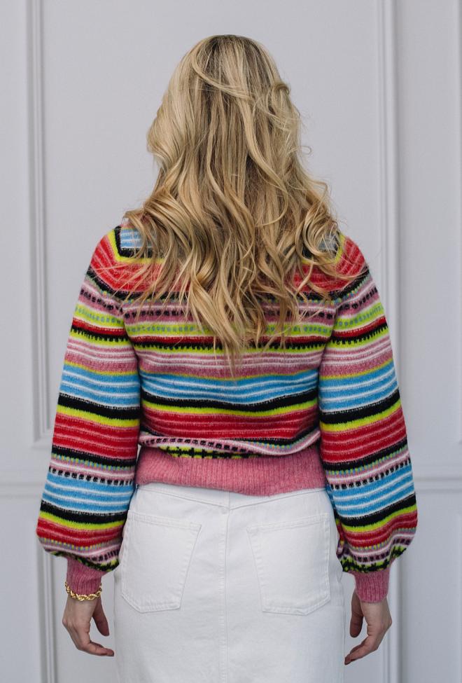 Ganni Soft Wool Stripe O-Neck Multicolor 5