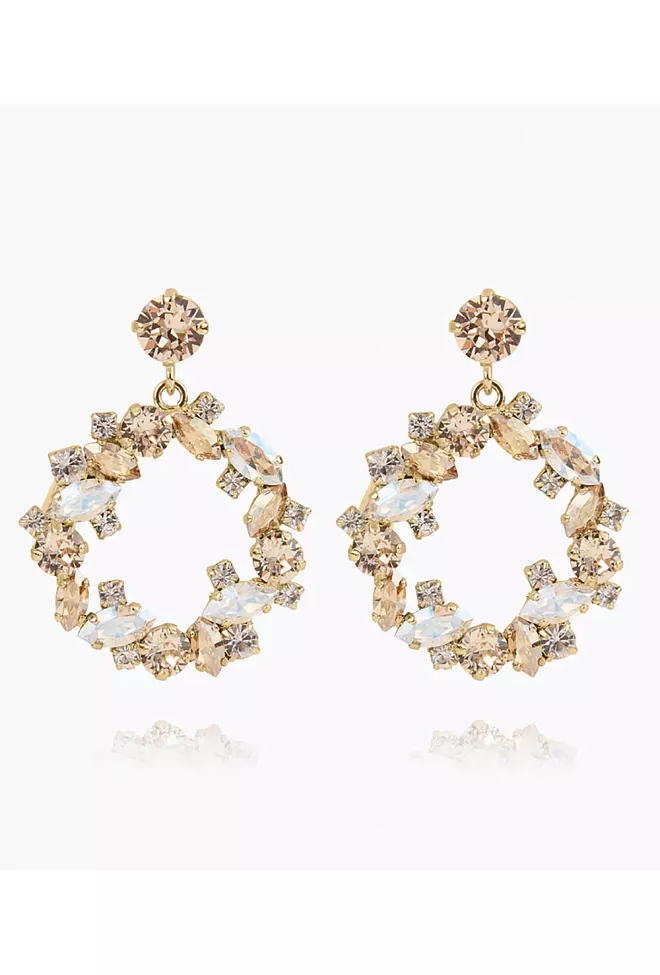 Caroline Svedbom Thyra Earrings Gold Crystal/ Golden Shadow øredobber