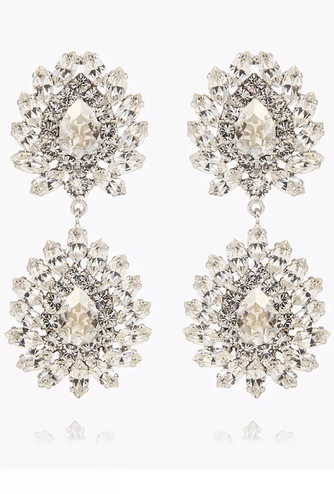 Caroline Svedbom Milano Earrings Rhodium Crystal/Silvershade øredobber 2