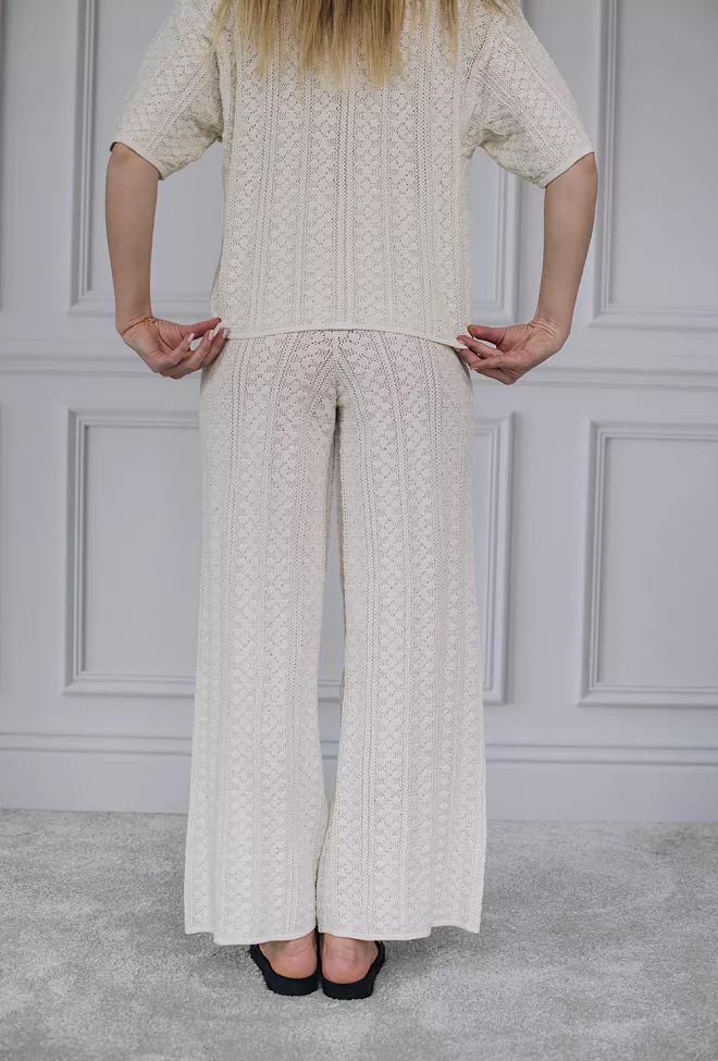 Holzweiler Thiril Crochet Knit Trousers White bukser 5