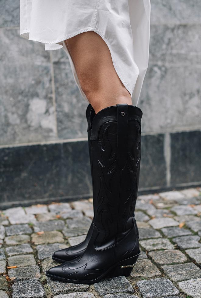 Tall Tania Western Boots Black