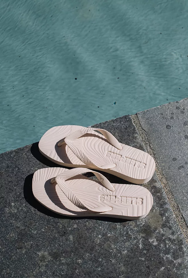 Sleepers Tapered Platform Flip Flops Eggnog sandaler 4