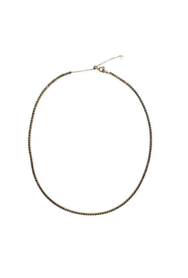 Dark Tennis Chain Necklace 2MM Soft Brown smykke 