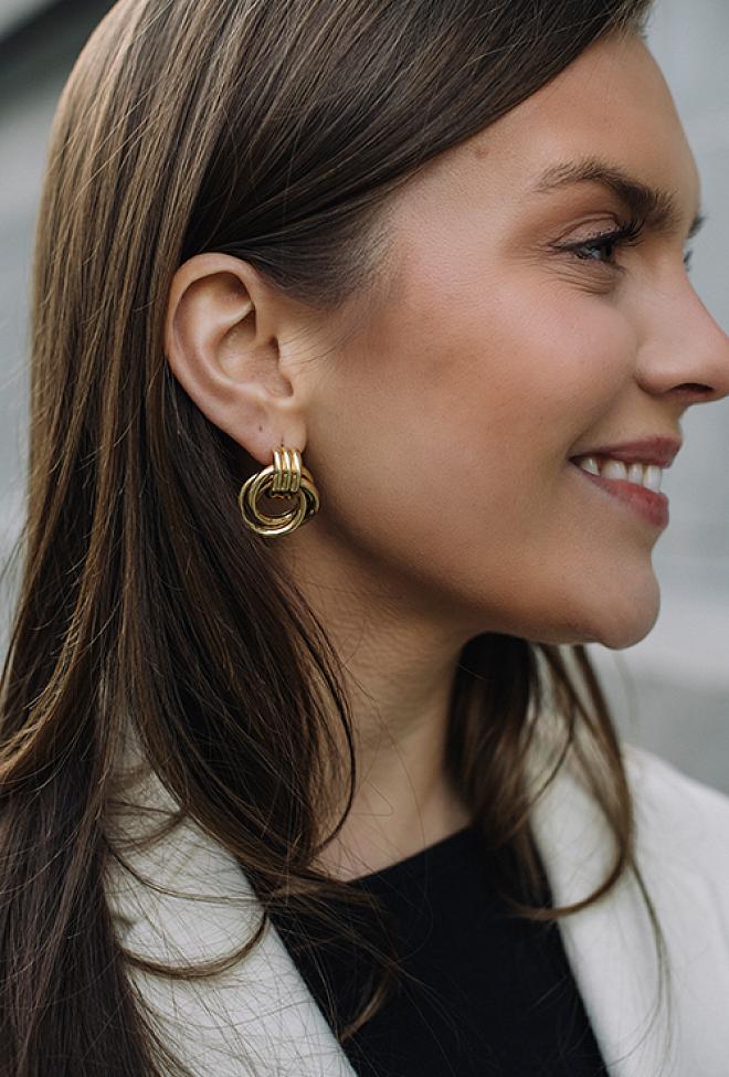 Anine Bing Triple Knot Earrings Gold øredobber