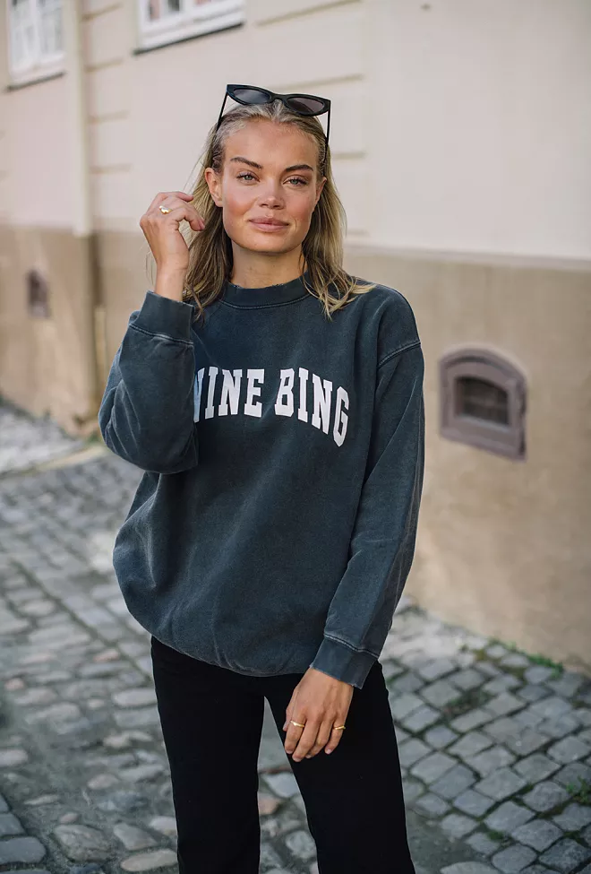 Anine Bing Tyler Sweatshirt Washed Black genser 2