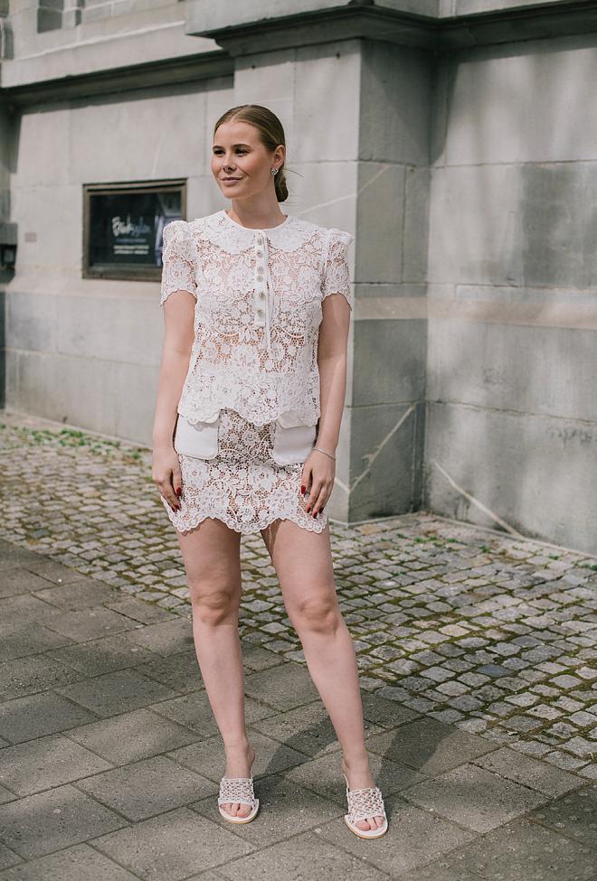 Self-Portrait White Cord Lace Mini Skirt 2