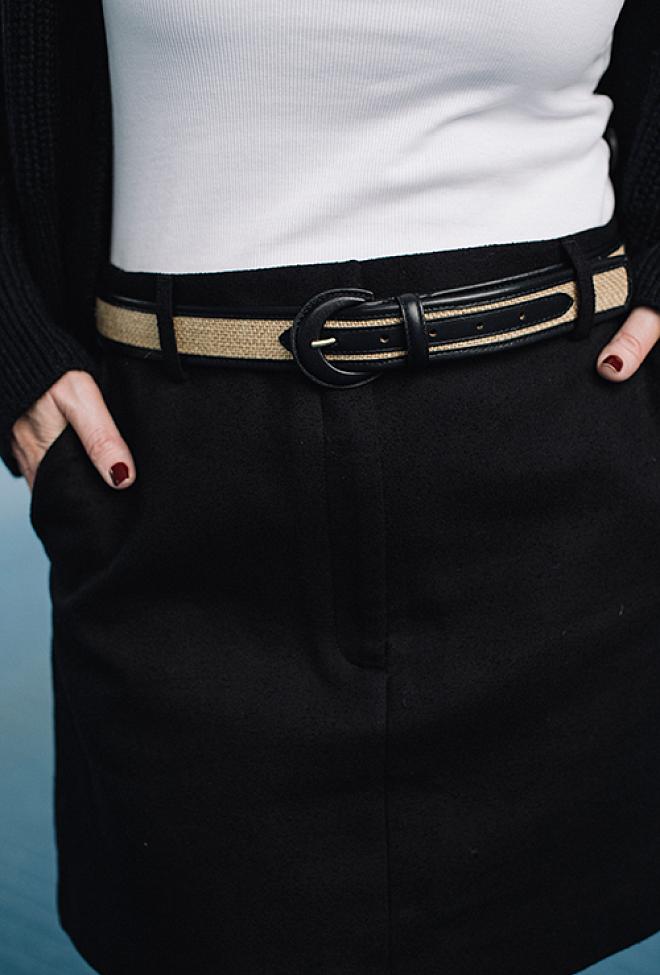 Maison Boinet Woman Belt Beige Black belte