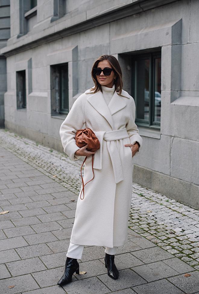 The Product by Vanessa Rudjord Wool Coat Long White ullkåpe
