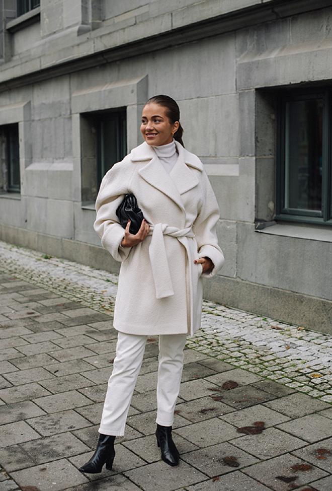 The Product by Vanessa Rudjord Wool Coat Mid White ullkåpe