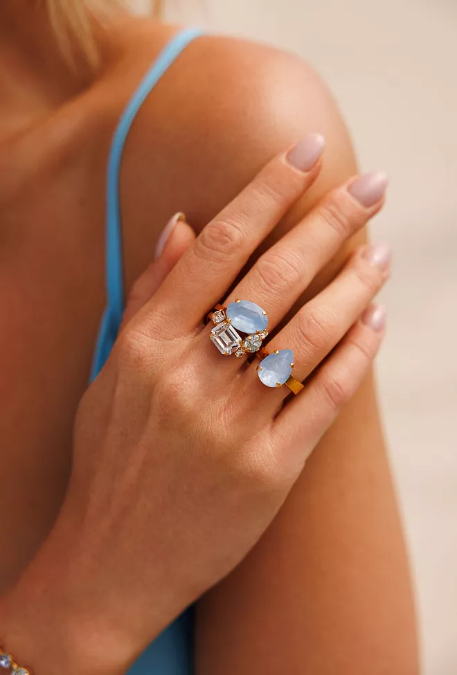 Caroline Svedbom Mini Drop Ring Gold Sky Ignite ring