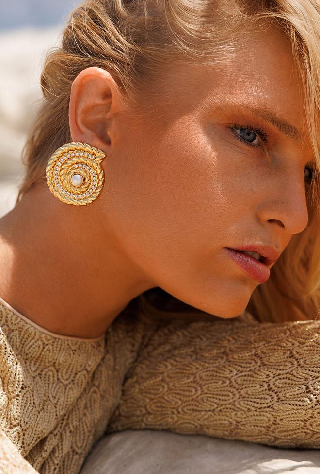 Caroline Svedbom Ocean Pearl Earrings Gold øredobber 3