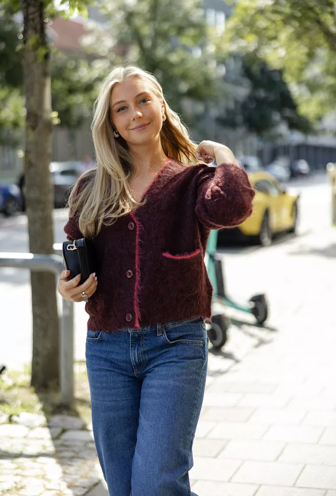 american vintage bymi cardigan burgundy 2