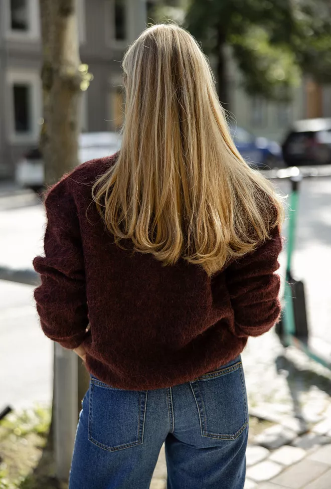 american vintage bymi cardigan burgundy 5