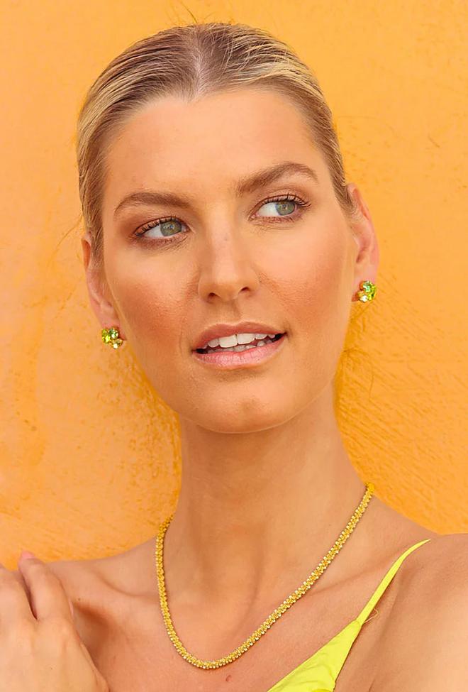 Caroline Svedbom Ana Earrings Gold Lime Combo øredobber