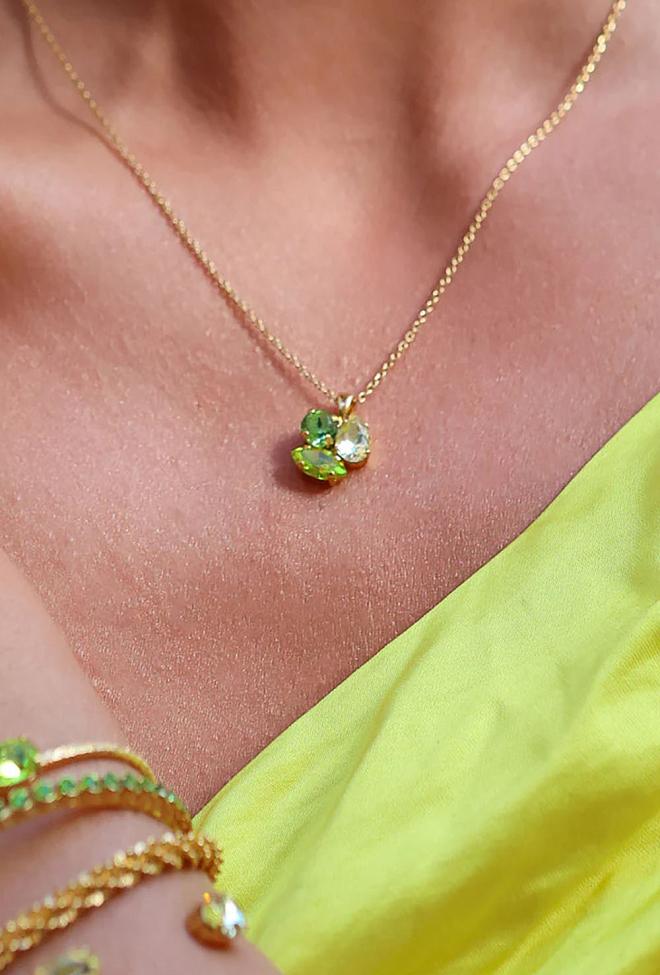Caroline Svedbom Ana Necklace Gold Lime Combo smykke