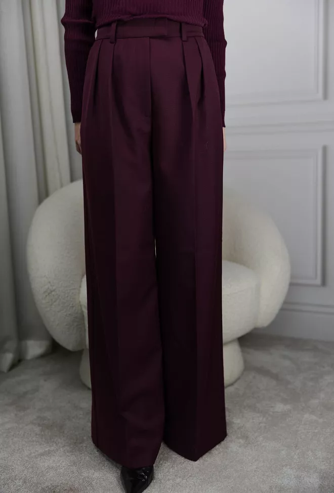 Anine Bing Lou Trouser Bordeaux dressbukse 2