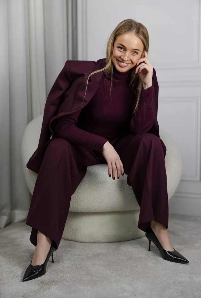 Anine Bing Lou Trouser Bordeaux dressbukse 5