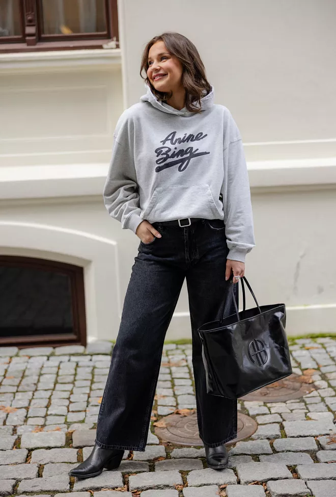 Anine Bing Harvey Sweatshirt Signature Heather Grey hettegenser 4