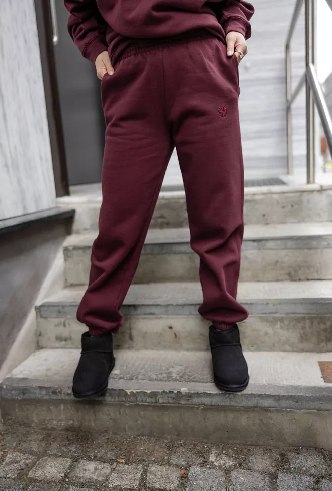 Anine Bing Karter Jogger Dark Burgundy joggebukse 6