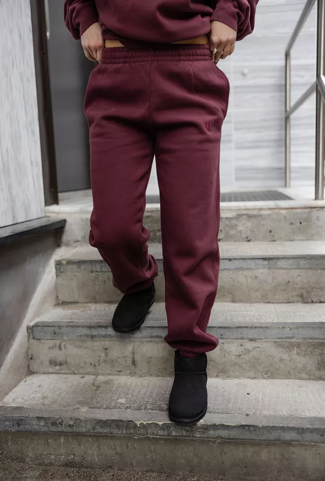 Anine Bing Karter Jogger Dark Burgundy joggebukse 7