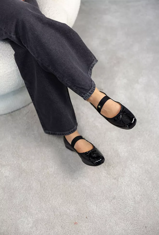 Anine Bing Jolie Flats Black Patent ballerinasko