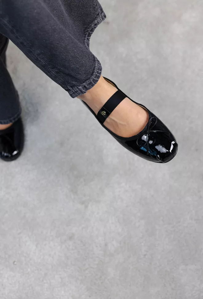 Anine Bing Jolie Flats Black Patent ballerinasko 3