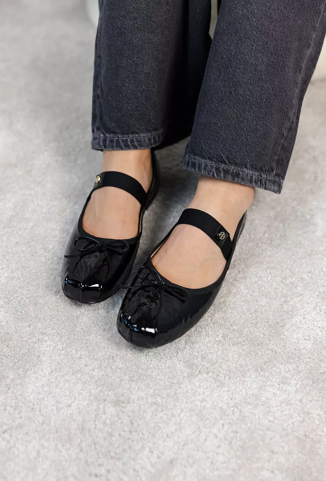 Anine Bing Jolie Flats Black Patent ballerinasko 4