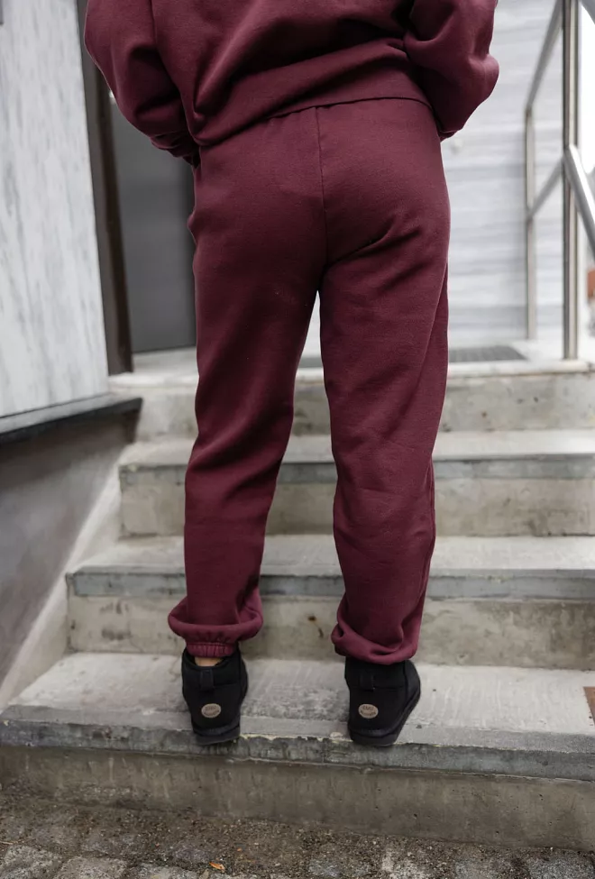 Anine Bing Karter Jogger Dark Burgundy joggebukse 4