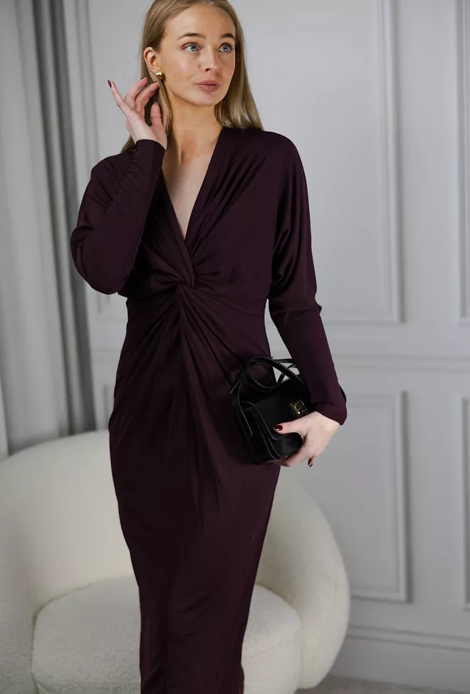 Anine Bing Mathilde Dress Bordeaux midikjole