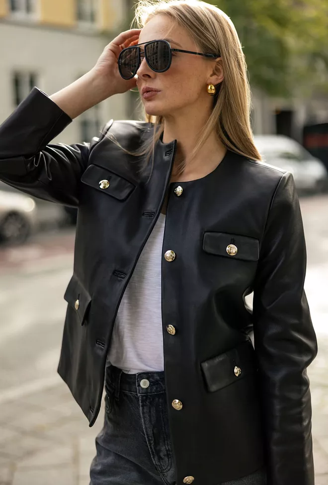 ANINE BING lydia jacket black jakke sort 1 skinnjakke