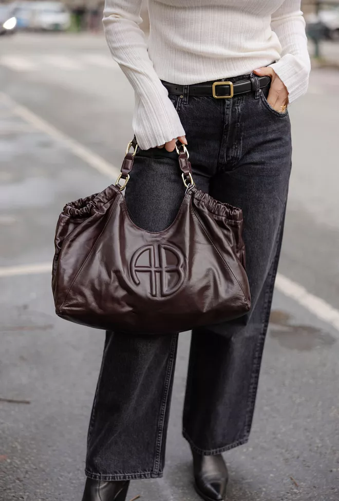 Anine Bing Medium Kate Tote Bordeaux veske 1