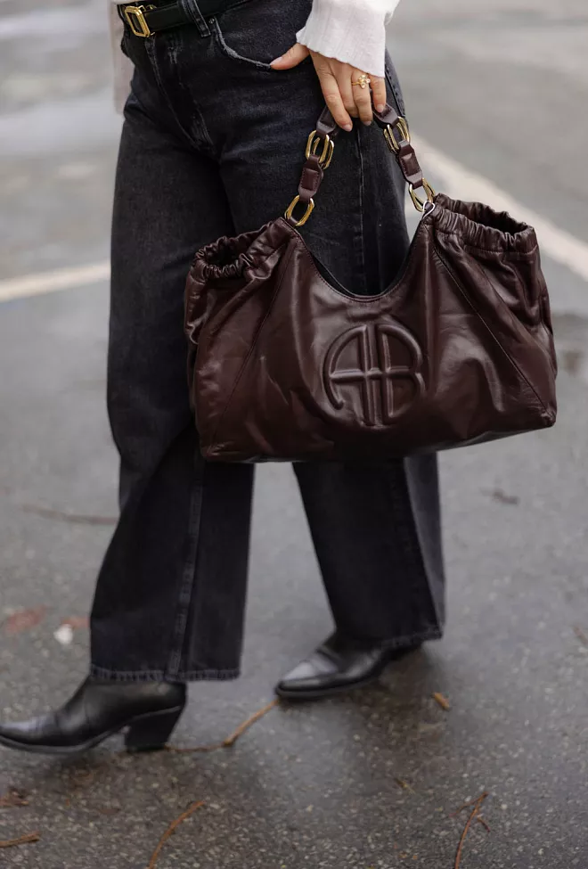 Anine Bing Medium Kate Tote Bordeaux veske 2