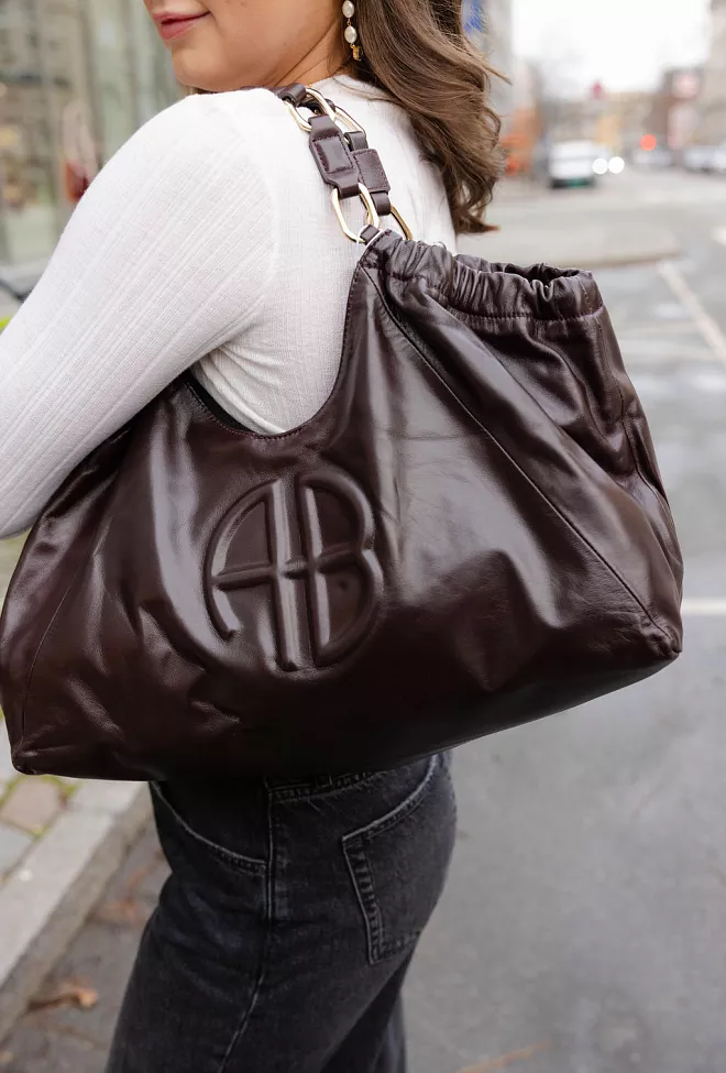 Anine Bing Medium Kate Tote Bordeaux veske 4